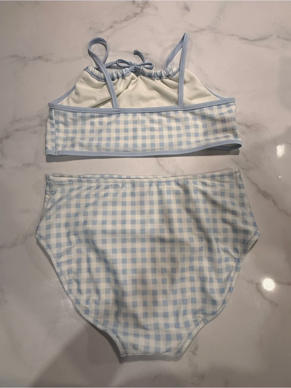 Cat & Jack Light Blue and White Gingham Bikini Set